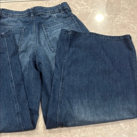 Free People Charlie Wide Leg Pleated Blue Jeans LIKE NEW We the Free - Picture 7 of 16